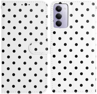 Hoesje Geschikt voor Xiaomi Redmi Note 15 5G | Polka Dot Wallet Book Case | Portemonnee Hoesje | 3 Pasjes | Magneetsluiting | Stand Functie | Wit