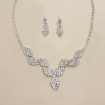 Mode Geometrische Set Ketting 2-delige Set, Bruids Bruiloft Feestjurk Diner, Bruiloft Accessoireset Ketting