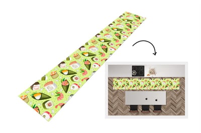 Keukenloper - Loper keuken - Patronen - Sushi - Japan - Groen - 300x50 cm - Keukenloper vinyl