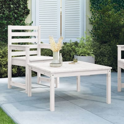 vidaXL - Tuintafel - 82,5x82,5x45 - cm - massief - grenenhout - wit