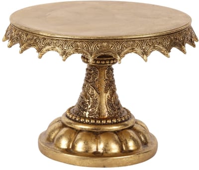 Baroque - Decoratief beeld of figuur - Taartenplateau 25 cm - Goud - Resin - 18x25x25 - Polyresin