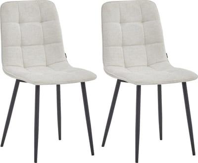 Colenis - Ela Eetkamerstoel - Set Van 2 - Beige - Linnen - Design