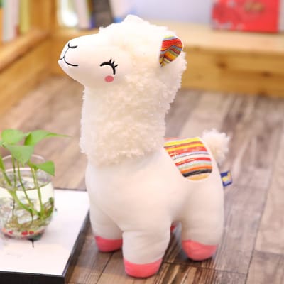 Alpaca Knuffel Gevuld Lachende Lama Pluche Dieren Slaap Pop Kawaii Grappig Schattig Gras Pluche Speelgoed Cadeau Voor Kind 25Cm Huisdecoratie 25cm