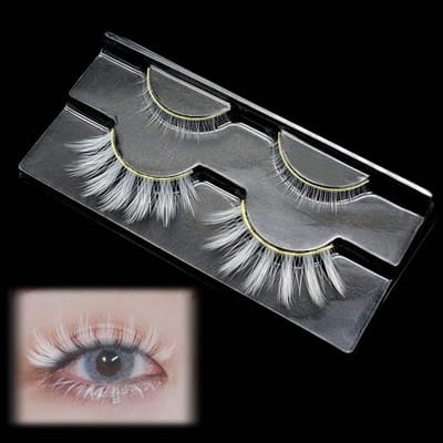 Witte Wimpers voor Halloween en Cosplay, Anime Wimpers, Manga Make-up, Perfect voor Feestjes en Toneelstukken