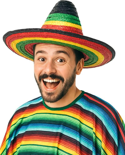 Vegaoo - Veelkleurige Mexicaanse sombrero voor volwassenen