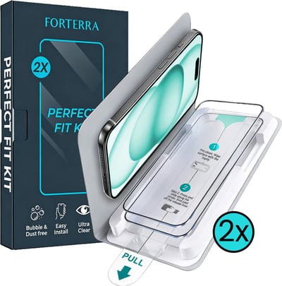 Screenprotector - 2 Stuks - Geschikt voor Apple iPhone 15 Plus - Met Montage Frame - Perfect Fit Kit - Geen Luchtbellen - Gehard Glas - Beschermglas - Tempered Glass - Screen Protector - Nauwkeurige Plaatsing - Case Friendly