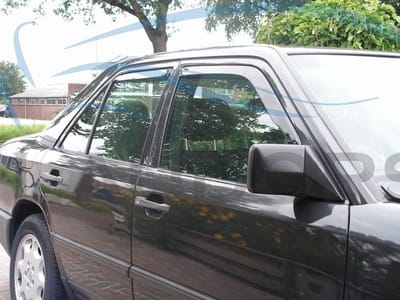 Mercedes 190 E (W201) donkere zijwindschermen set 4-delig tbv 4-deurs SEDAN model VANAF 1982-1993 pasvorm Team Heko