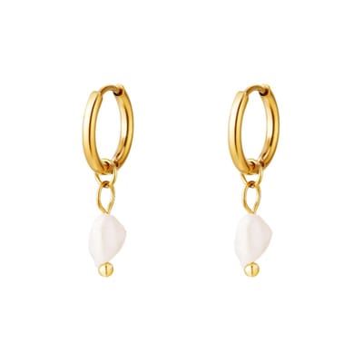 Oorbellen - Pearl - Zoetwaterparel - Goudkleurig