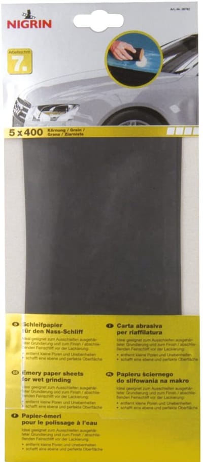 NIGRIN schuurpapier, natschuren, korrel P400