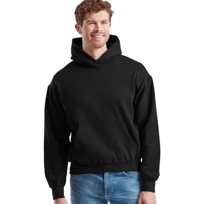 Fruit of the Loom heren superkatoenen katoenen hoodie (Zwart)