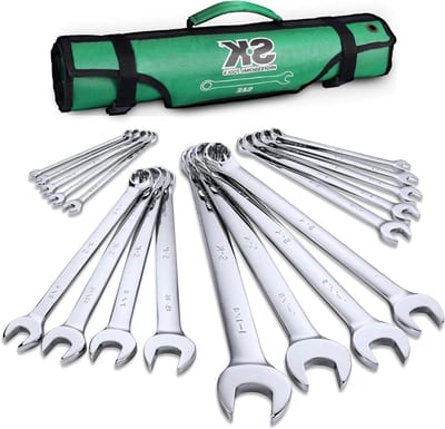 Combinatiesleutelset - Ringsleutelset - Reparaties Uitvoeren - 18-delige SAE Set - 1/4" tot 1-1/4" - Zwart Groen