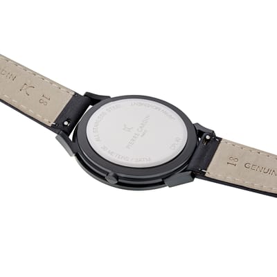 Pierre Cardin Pigalle plissée CPI.2006 Horloge - Leer - Zwart - Ø 40 mm