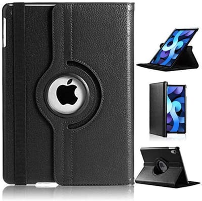 Hoes geschikt voor iPad Air 2020 (10,9 inch) - 360 Graden Draaibare bookcase met standaard - Zwart