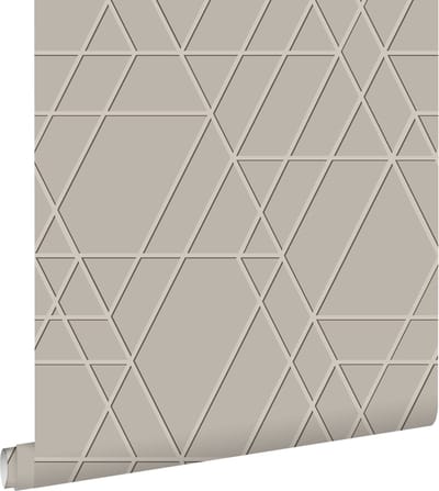 ESTAhome behang grafisch 3D motief taupe - 50 x 900 cm - 139600