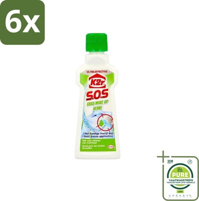 K2R - SOS Vlekverwijderaar - Gras & Make-up - 50ml - Voordeelverpakking - 6 stuks - Vlekkenverwijderaar - Gras vlekken