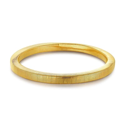 Twice As Nice Armband in goudkleurig edelstaal, ribbel patroon Goudkleurig 19cm