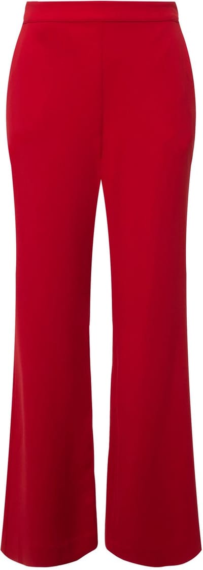 Ulla Popken - Dames - Pantalon wijde rechte pijp elastische tailleband - Salsa - Maat 46