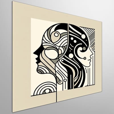 Line art vrouw schilderij | Vrouwelijke lijnen: een artistieke en krachtige uitdrukking in kunst | Kunst - 100x100 centimeter op Dibond | Foto op Dibond