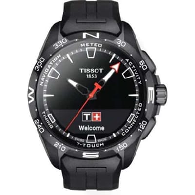Tissot T-Touch Expert Solar Serie Kwarts Uurwerk Slim Zwart Wijzerplaat Rubberen Band Touchscreen Horloge Herenhorloges Titanium Keramiek T121.420.47.051.03 Regular Watch Box,Black Dial black