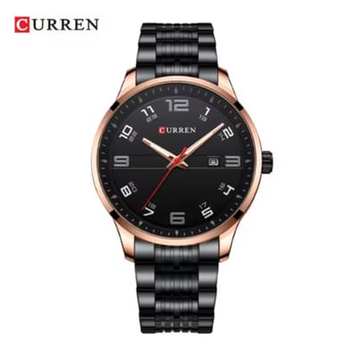 Curren - Horloge - Herenhorloge - Quartz - Zwart - Roségoud - 44mm - 8411