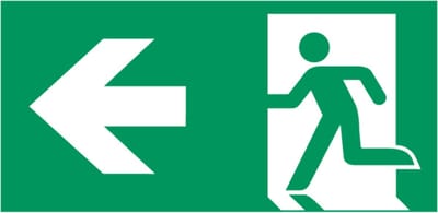 Nooduitgang naar links pictogram