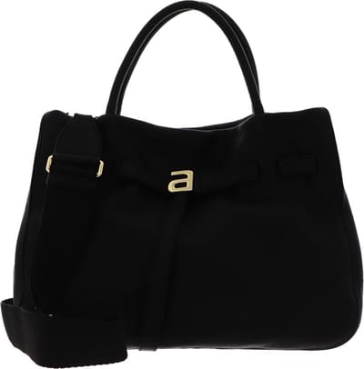 abro Leren Handtas Schoudertas Leather Dalia Hand Bag Jill Black / Gold Zwart
