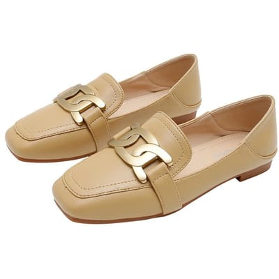 Nieuwe Stijl College Stijl Instappers Gesp Grote Maat Platte Bodem Vierkante Neus Enkele Schoenen Dames 33