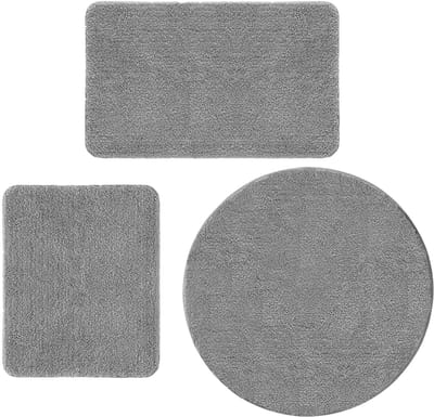 Unyqoos ® Ultrazachte en Absorberende 3-Delige Badkamermatten Set met Antislipfunctie