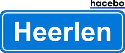 Hacebo - Plaatsnaam Sticker - 29x10 CM - Heerlen sticker - Verkeersborden sticker - grappige cadeaus - Heerlen
