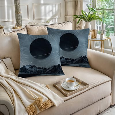 Boraboi® Luxe Decoratieve Kussenhoezen set van 2 , Zachte Suède Touch- 40x40cm -(Zwart,Grijs)