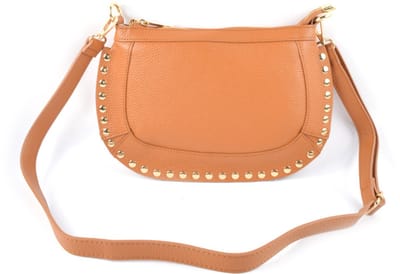 Giuliano lederen schoudertas Luma - Made in Italy - Dames - Cognac