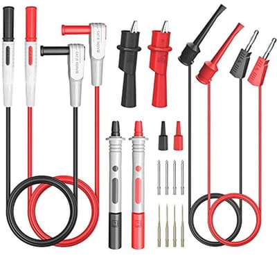 8-Delige Multimeter Meetsnoerenset - Digitale Kabels met Krokodillenklemmen en Minigrabber Testhaakklemmen