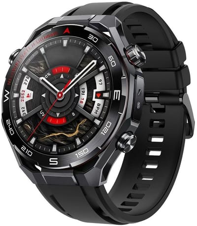 Siliconen bandje - geschikt voor Huawei Watch Ultimate 2 / Watch GT 5 (Pro) 46 mm / GT 6 (PRO) 46mm - zwart