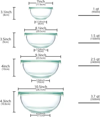 stainless steel salad bowls with airtight lid,4 stuks