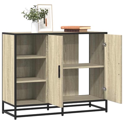 vidaXL - Dressoir - 92x35x76 - cm - bewerkt - hout - sonoma - eikenkleurig