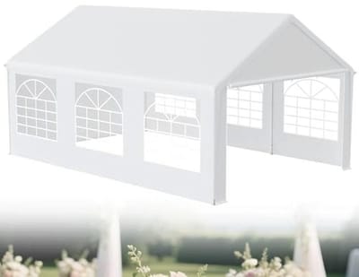 Partytent 4x6m Waterdicht met UV-bescherming en Uitneembare Zijpanelen - Ideaal voor Tuinfeesten en Bruiloften