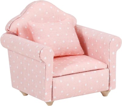 Roze Miniatuur Bankje voor Poppenhuis en Kabouterhuis