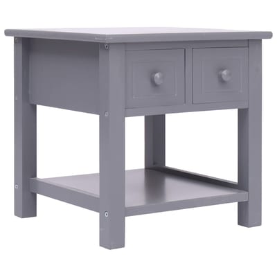 vidaXL - Bijzettafel - 40x40x40 - cm - paulowniahout - grijs