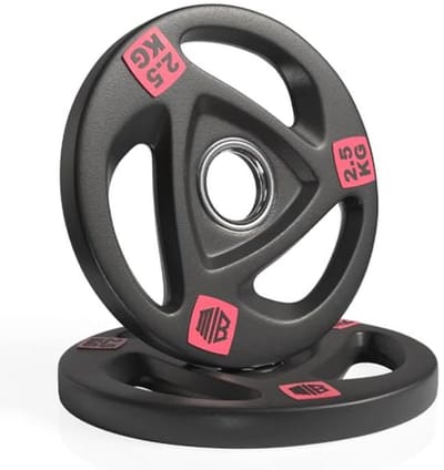 Olympische halterschijven van ijzer 30mm 50mm met handgreep voor krachttraining 2,5kg 5kg 10kg 15kg 20kg