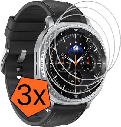 Screenprotector - 3 Stuks - Geschikt voor Samsung Galaxy Watch 8 Classic (46 mm) - Sterk & Shockproof - Tempered Glass - Gehard Glas - Beschermglas Screen - Bescherm Protector - Cover voor Smartwatch