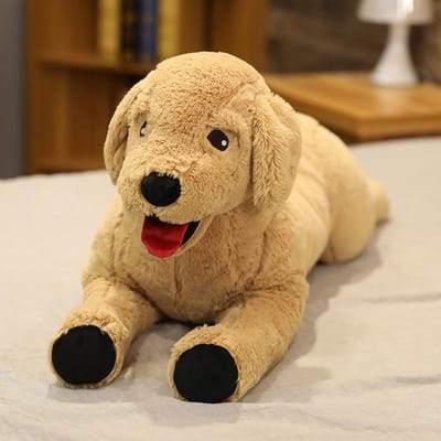 Nieuw 35cm 75cm Realistisch Labrador Pluche Speelgoed Zachte Gevulde Puppy Pop Creatief Dierencadeau voor Kinderverjaardag 35cm brown
