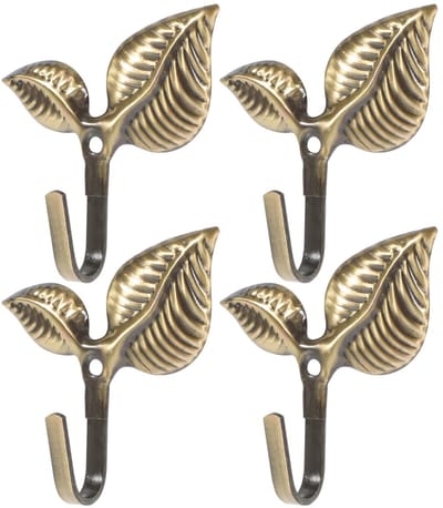 Dailygoods- Wandhaak Bladvorm - Antiek Brons - Multifunctionele Wandhaak - Kledinghaak - Sleutelhanger - Eenvoudige Installatie - Wandhaken