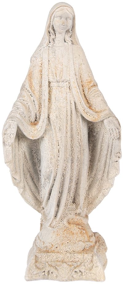Clayre & Eef Decoratie Beeld Maria 17x12x41 cm Beige Keramisch materiaal