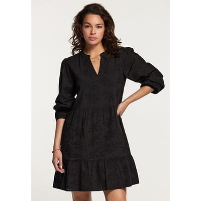 Shiwi Ladies Tulum Dress Broderie Anglaise Black Size: XS | Mini Dresses Outlet | Dames | Zwart