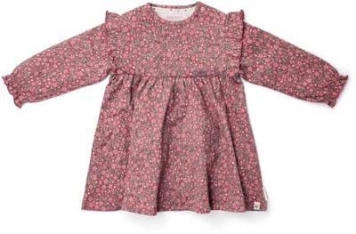 Little Dutch – Jurk lange mouw – biologisch katoen – meisjes – maat 74 – roze met bloemenprint – Fairy Garden