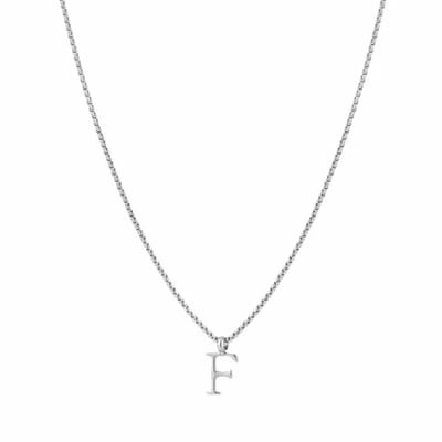 Bijoutheek Collier Letter F Zilver