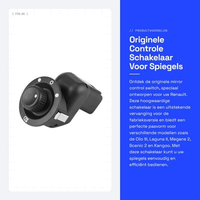 Dailygoods - Originele Controle Schakelaar Voor Spiegels - Compatibel Met Clio III, Laguna II, Megane 2, Scenic 2, Kangoo