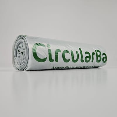 CircularBag 400 Liter | 2 rollen à 7 zakken - Geperforeerd | Gerecycled LDPE | T35 | 100x185 cm - Speciale zakken voor plastic afval inzameling, Circulair, Afvalzakhouder 400L zakken (10018501135)