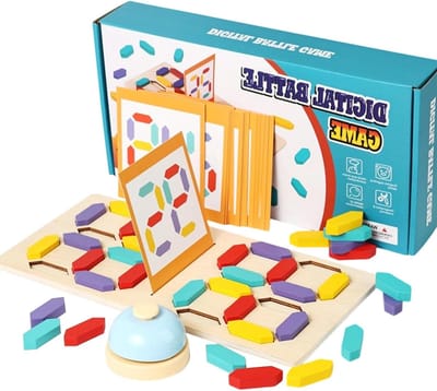 Digitale Puzzel - Blokken Spel - Logisch Redeneren - Duurzaam Hout - 32 x 16 cm - Getallen