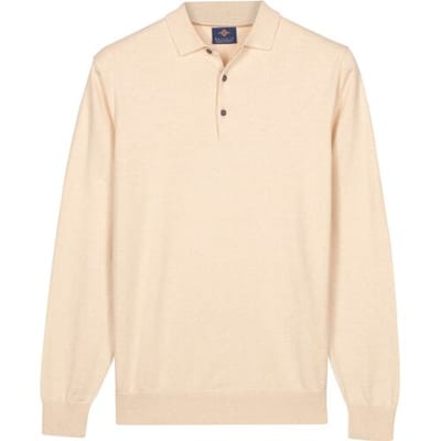 Baileys Trui Pima Cotton Polo Pullover Placket Buttons Marshmallow / male